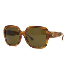 Tory Burch Sunglasses Women's Square TY7140UM 188973 Honey Wood 57mm NEW!